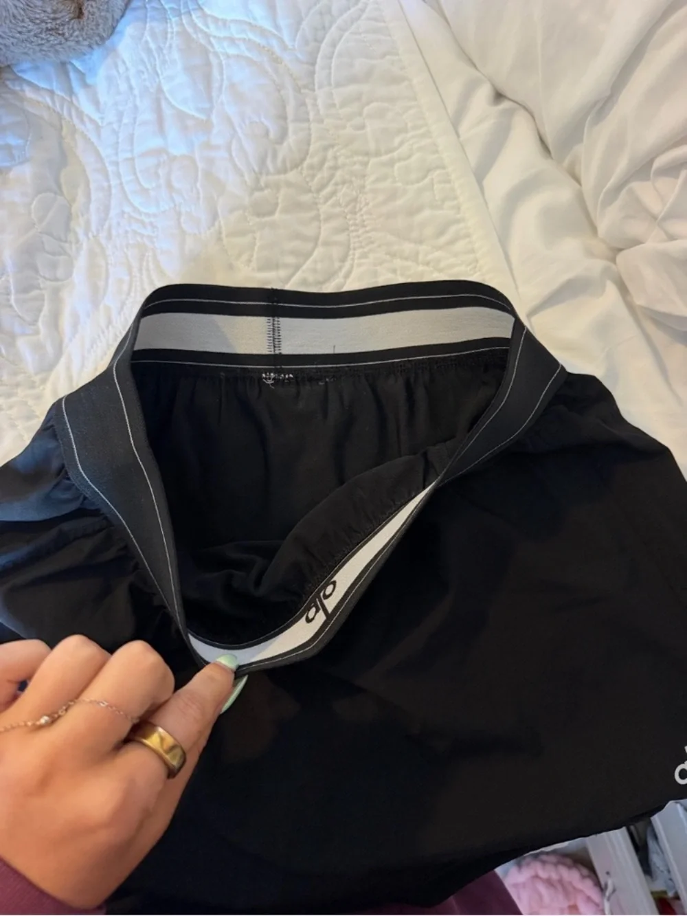 ALO Yoga Black Skort with Elastic Waistband